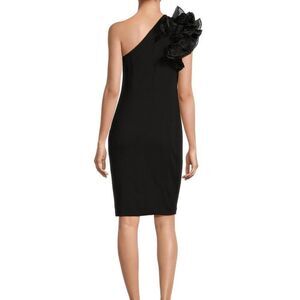 🐢 Marina Ruffle Short Fitted Slit Cocktail Dress. Size 8 Like New!